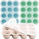 3 Pcs Baby Food Storage Container 12 Cup Silicone Baby Food Freezer Tray with Lid Stackable Reusable Silicone Freezer Tray for Food Vegetable Fruit Puree and Breast Milk(Colorful) by TinyTreasures Baby Boutique