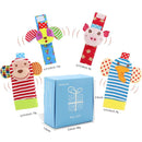 Soft Baby Rattle Toys Foot Finder Socks Wrists Rattles, Ankle Leg Hand Arm Bracelet Activity Rattle, Present Gift for Newborn Infant Babies Boy Girl Bebe 4pcs by TinyTreasures Baby Boutique