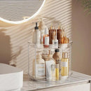 LAMU 2 Tier Lazy Susan Turntable Organizer 9.25'' Rotating Spice Rack Organization for Cabinet, Kitchen, Pantry, Countertop, Bathroom, Vanity, Medicine Cabinet Organizer, Clear by CozyNest Decor