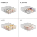 Socks Underwear Drawer Organizer Dividers, 16 Cell Stackable Closet Organizer, Plastic Underwear Drawer Storage for Clothing, Baby Clothes, Bra, Ties, Belts by CozyNest Decor