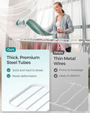 SONGMICS Clothes Drying Rack, Foldable 2-Level Laundry Drying Rack, Free-Standing Laundry Airer, with Height-Adjustable Wings, 33 Drying Rails, Sock Clips, White and Gray ULLR053G01V1 by CozyNest Decor