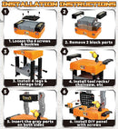Lehoo Castle Kids Tool Bench with Electric Drill and Construction Vehicles, 2-in-1 Workbench and Toolbox for Toddlers, STEM Learning Toys for Age 3-5, Birthday Gift for Boys & Girls by TinyTreasures Baby Boutique