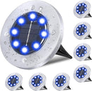 Solar Ground Lights - Upgraded Waterproof Garden Lights for Outdoor, Landscape, Yard, Deck, Lawn, Patio, Walkway (8 Pack Blue) by GreenHaven Gardens