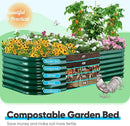 Quictent Galvanized Raised Garden Bed Kit, 8x4x2 ft Oval Metal Planter Box Tall for Vegetables Outdoor Backyard, Rubber Strip Edging Included (Dark Green) by GreenHaven Gardens