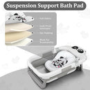 Foldable Baby Bathtub, Lightweight Bathtub for Infants to Toddlers with Soft Cushion & Thermometer, Portable Baby Tub Newborn to Toddler 0-36 Months(Grey) by TinyTreasures Baby Boutique