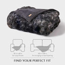 EVERGRACE Ultra Soft Luxury Fluffy Ridgeline Faux Rabbit Fur Bubble Throw Blanket, Thick Warm Fuzzy Throw for Bed, Cozy Plush Reversible Blanket for Couch,Charcoal Gray Heather, 60x80 Inches, 870 GSM by CozyNest Decor