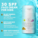 Kid Face Sunscreen Moisturizer with SPF – SPF 30 Mineral Face Sunscreen – Lightweight, Non-Greasy, Reef-Safe with Zinc Oxide & Niacinamide – Broad-Spectrum UV Protection – Daily Moisturizer for Kids by TinyTreasures Baby Boutique