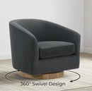CHITA Swivel Accent Chair, FSC Certified Upholstered Velvet Barrel Chair for Living Room Set of 2, Fully Assembled, Grey by CozyNest Decor