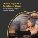 Insulated BBQ Heat Resistant Gloves - Neoprene & Polyester Barbecue Grilling Gloves with Silicone Pads for Gas Grill & Charcoal Grills Outdoor Cooking - 1400°F High Heat Fire BBQ Mittens by O-Yaki by GreenHaven Gardens