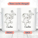 Cute Elephant Coffee Cup With Name, Personalized Elephant Lover Coffee Mug Gift For Men Women Kids Children, Awesome Animal White Ceramic Teacup 11 Oz 15 Oz, Custom Name Elephants Accent Coffee Mug by TinyTreasures Baby Boutique