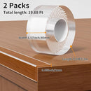 2Pack Baby Proofing Edge Protector for Baby,1.57in x 9.84ft,Clear Edge Protector Strip Sharp Edge Wrap Cover Tape,Corner Bumpers for Furniture,Crib Rail Covers for Teething by TinyTreasures Baby Boutique
