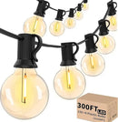 Svater Outdoor String Lights 300 FT, Patio Lights Outside with 156 G40 Shatterproof LED Bulbs, Waterproof Hanging Globe Lighting for Bistro Backyard Cafe Market, Warm White 2700K（3 x 100 FT） by GreenHaven Gardens