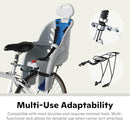Schwinn Deluxe or Ovation Child Bike Carrier, Seats one Kid Ages 1+, Frame Mount, Adjustable Safety Harness, Quick Release Design, Comfortable Padding, Rear-Mounted Child Bike Seat for Toddler by TinyTreasures Baby Boutique