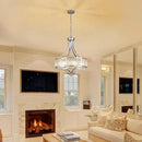 Modern Chrome Crystal Chandelier, 20 Inch Large Ceiling Pendant Light Fixture with 50'' Adjustable Hanging Chain, 5-Light Farmhouse Chandelier for Dining Room, Living Room, Bedroom, Entryway by CozyNest Decor