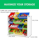 Humble Crew Kids Toy Storage Organizer with 12 Plastic Bins, White/Primary – Removable Bins for Playroom, Bedroom, Toddler Furniture for Boys and Girls Ages by TinyTreasures Baby Boutique