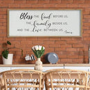 SRSZHIYUE Bless the Food Before Us Wall Sign Decor 40"×15" Christian Bible Verse for Farmhouse Rustic Kitchen Dining Room Framed Wood Scripture Religious Jesus Prayer Wall Art (Wood) by CozyNest Decor