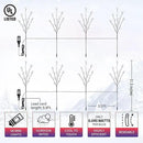 Brightown Snowflake Lights Outdoor Pathway, 8 Packs Lighted Branches Christmas Yard Decor, Small Tree With Lights, Twig Branch Outdoor Christmas Decorations, Pure White by GreenHaven Gardens