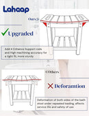 Waterproof Shower Bench, Poly Lumber Shower Stool for Shaving Legs, Shower Chair Seat with Storage Shelf and Handles, Bathroom Bench for Inside Shower, Non-Slip by TinyTreasures Baby Boutique