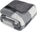 LURKA Checkered Sherpa Fleece Twin-Size Bed Blanket - Extra Thick and Warm Winter Soft Fuzzy Plush Blanket for Couches, Beds & Pets, Smoke Grey, 60x80 Inches by CozyNest Decor