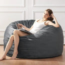 3 Feet Bean Bag Chair - BeanBag Chairs for Adults, Living Room Furniture Sofa with Soft Micro Fiber Cover, Round Fluffy Couch for Bedroom College Dorm - Grey by CozyNest Decor