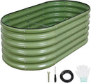 1MORE Galvanized Raised Garden Bed- Planter Garden Boxes Outdoor, Raised Beds for Gardening, 4x2x1.4ft Metal Garden Bed Kit for Vegetables Flower, Planter Raised Bed with Protective Tape & Tools.Green by GreenHaven Gardens