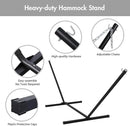 ANOW Heavy Duty Hammock with 12FT Steel Stand Included, Rope Hammock with Detachable Pillow and Pad, 450 LBS Weight Capacity, Cream by GreenHaven Gardens
