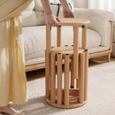 Stackable Stools Set of 4,4-in-1 Wood Stool,Round Wooden Stools with Anti-Slip Foot Pads for Kitchen,Bedroom,Living Room,Bar,No Assembly Required Durable and Space-Saving Design,18 inch (Natural) by CozyNest Decor