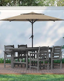 Patio Dining Set for 4 with Umbrella Hole - 66" Outdoor Table & 4 Chairs, All-Weather HDPE Outdoor Furniture for Lawn, Garden, Backyard, Poolside, Gray by GreenHaven Gardens