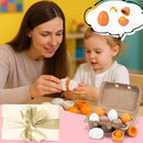 HANSGO Play Food Sets for Kids Kitchen, 6PCS Wooden Toy Food Pretend Play Egg Games for Children Cooking DIY Early Development Learning Skills by TinyTreasures Baby Boutique