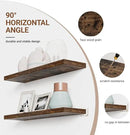 Heimlove 40 Inches Floating Shelves for Wall,9.3" Deep Rustic Brown Long Floating Shelves Set of 2,Large Display Shelf & Storage Shelf,Wall Shelf for Bathroom Bedroom Living Room Kitchen Office by CozyNest Decor