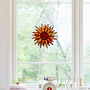 BOXCASA Sun Stained Glass Window Hangings,Tiffany Style Red Sun Suncatcher,Handcrafted Stained Glass Sun Decor for Window,Home Decorations for Window Living Room Bedroom Balcony Kitchen by GreenHaven Gardens
