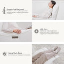 CHITA Power Recliner Chair Swivel Glider, FSC Certified Upholstered Faux Leather Living Room Nursery Reclining Sofa Chair with Lumbar Support, White by CozyNest Decor