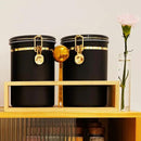 Yangbaga 304 Stainless Steel Coffee Canisters for Ground Coffee,2 x 63OZ Coffee Container with Shelf Coffee Bean Storage, Food Storage Jar with Gold Airtight Locking Clamp and Spoon for Kitchen by CozyNest Decor