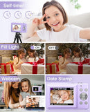 Digital Camera, Kids Camera FHD 1080P Point and Shoot Camera with 16X Zoom Anti Shake, Small Compact Camera for Teen Starter Children Kid Student Girl Boy(Purple) by TinyTreasures Baby Boutique