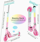 BELEEV V2 Scooters for Kids with Light-Up Wheels & Stem & Deck, 2 Wheel Folding Scooter for Girls Boys, 3 Adjustable Height, Non-Slip Pattern Deck, Lightweight Kick Scooter for Children Ages 3-12 by TinyTreasures Baby Boutique