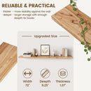 Rustic Elm Wood Floating Shelf for Wall, Live Edge 72"W x 9.2"D x 1.4"H, 1 Pack with Invisible Bracket, Large Wall Mounted Storage Shelf for Living Room Bedroom Kitchen Bathroom Decor, Natural Finish by TinyTreasures Baby Boutique