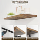 32" Floating Shelves for Wall, 12" Deep Slim Rustic Brown Floating Shelves, Wall-Mounted Shelves for Bedroom, Living Room, Kitchen, Bathroom - Set of 2 by CozyNest Decor