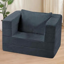 Folding Bean Bag Chair for Adults,3-in-1 Bean Bag Couch Faux Fur Floor Sofa Large Beanbag Convertible Bean Bag Sofa Bed with Pillow in Bedroom,Living Room,Apartment(Twin,Dark Grey) by CozyNest Decor