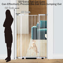 55.1 Inch Tall Baby Gate Auto Close Dog Gate Adjustable 29.92"- 43" Wide Pressure Mounted Walk Through Swing Pet Gate for Doorways (White, 29.92" - 43") by TinyTreasures Baby Boutique