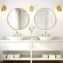 Fabuday Circle Gold Mirror for Wall 32 Inch - Large Bathroom Round Mirror with Matte Metal Frame, Entryway, Living Room, Hallyway, Bedroom Big Circular Mirrors