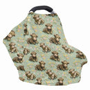 Binienty Highland Cow Baby Car Seat Cover for Boys Girls,Boho Floral Infant Carseat Cover Multi Use Baby Nursing Cover, Shopping Cart/High Chair/Stroller Cover by TinyTreasures Baby Boutique