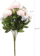 Duovlo Springs Flowers Artificial Silk Peony Bouquets Wedding Home Decoration,Pack of 1 (Spring Pure Pink) by CozyNest Decor