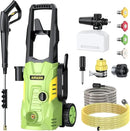 Electric High Pressure Washer - Portable Washer with 23 FT Water Outlet & 6.6 FT Inlet Hose, Steel Spray Wand, Foam-Adjustable Cannon,4 Nozzle Set, Cleans Car/Patio/Fence/Window, 3800PSI 2.4GPM by GreenHaven Gardens