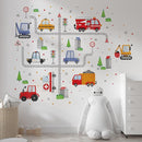 Car Wall Decals by Lipastick - Peel and Stick Transport Road Trucks Stickers for Boys Room, Toddler Bedroom, Baby Nursery, Kids Playroom, Living Room- Removable Decor - L Size by TinyTreasures Baby Boutique