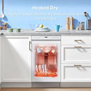 Midea MDF18A1AWW Built-in Dishwasher with 8 Place Settings, 6 Washing Programs, Stainless Steel Tub, Heated Dry, Energy Star, White by TinyTreasures Baby Boutique