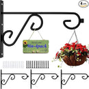 Plant Hook 4Pcs Hanging Basket Hooks,9in Plant Hangers Outdoor/Indoor,Black Plant Bracket Hook for Hanging Flower Baskets,Bird Feeder Hanger by GreenHaven Gardens