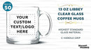 Custom Libbey Clear Glass Coffee Mugs 13 oz. Set of 50, Personalized Bulk Pack - Perfect for Coffee, Tea, Espresso, Hot Cocoa, Other Beverages - Clear Bottom by TinyTreasures Baby Boutique