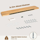 Rustic Elm Wood Floating Shelves for Wall Round Edge, 55"W x 9.2"D x 1.37"H, Set of 1 with Invisible Bracket, Wall Mounted Storage Shelves for Living Room Bedroom Kitchen Bathroom Decor, Natural by TinyTreasures Baby Boutique