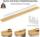 Floating Picture Ledge Shelves for Wall Set of 2, 84 Inches Picture Ledge Shelf with Long Large Nursery Book Shelf for Toys Storage Kids Bookshelf Wall Mounted Living Room Bedroom Decor Frames, Oak by TinyTreasures Baby Boutique