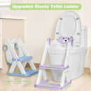 Toilet Seat, Potty Training Seat for Toddler, Upgraded 2-in-1 Potty Toilet Training for Boys and Girls,Waterproof Cushioned Mat with Non-Slip Step Stool(Purple) by TinyTreasures Baby Boutique